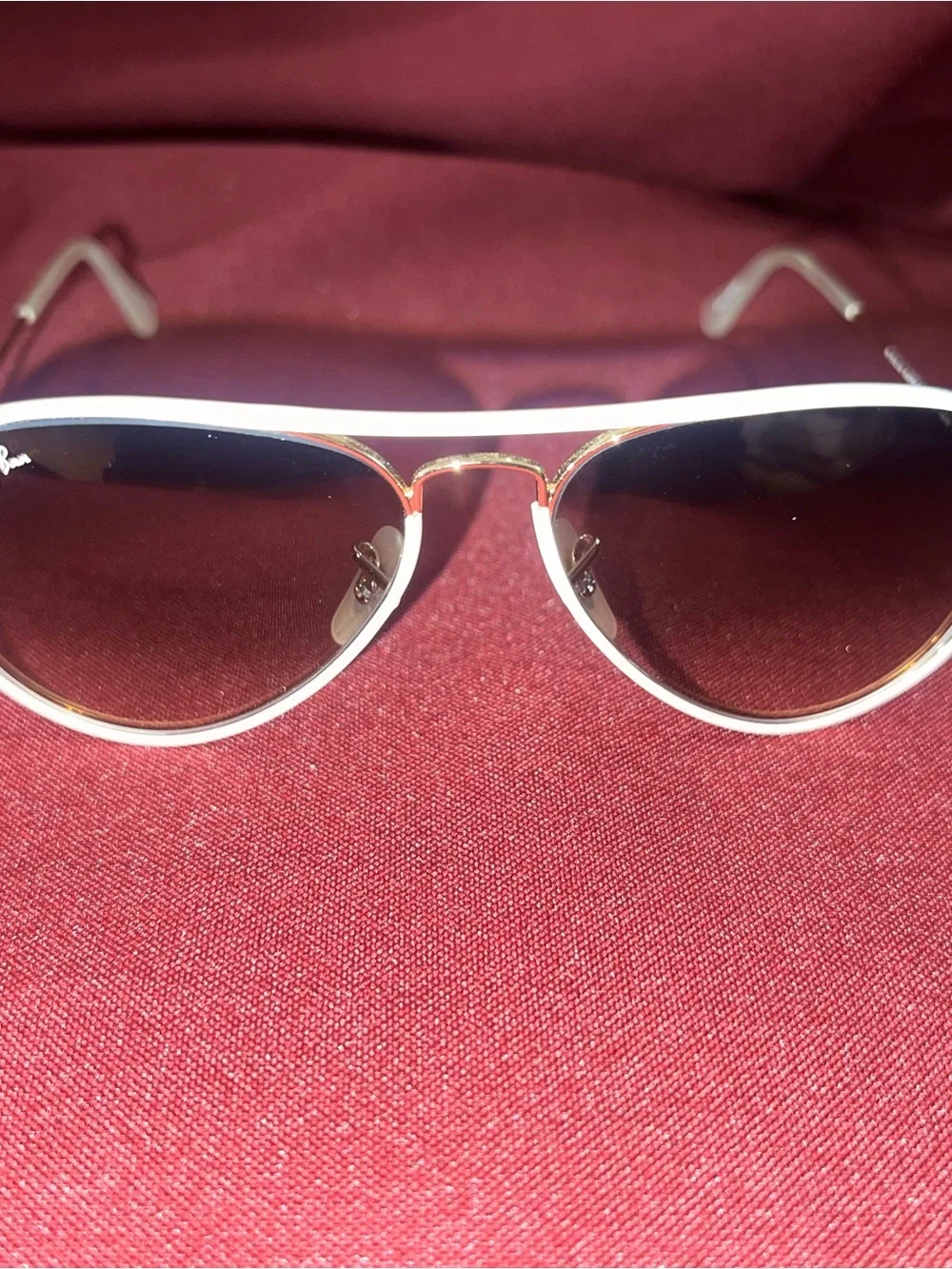 Ray-Ban kids White-Trim Aviator Sunglasses